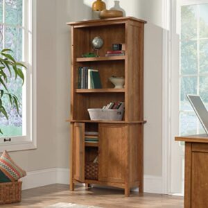 Sauder Union Plain Bookcase with Door/Book Shelf, Prairie Cherry Finish