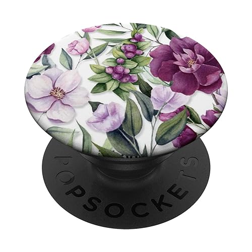 Purple Beautiful Blossoms Floral Pattern Phone Popper PopSockets Standard PopGrip