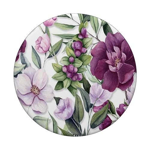 Purple Beautiful Blossoms Floral Pattern Phone Popper PopSockets Standard PopGrip