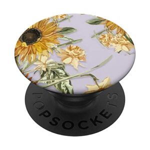 sunflowers and yellow floral pattern phone popper popsockets swappable popgrip
