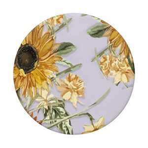 Sunflowers and Yellow Floral Pattern Phone Popper PopSockets Swappable PopGrip