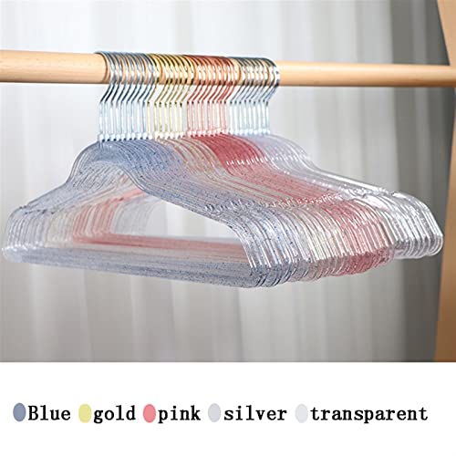 XIAOBAWAN Space Saving Clothes Hangers 5 Pcs Clear Acrylic Clothes Hanger with Gold Hook Transparent Shirts Dress Child Adult Universal Hanger (Color : Gold, Size : 40cm)