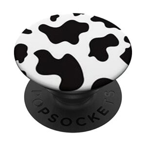 cute cow kawaii pattern cow print black white popsockets standard popgrip