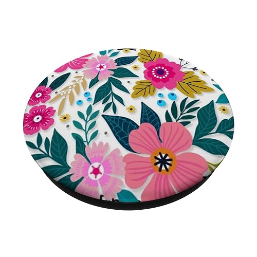 Colorful Blooming Floral Pattern Phone Popper PopSockets Standard PopGrip