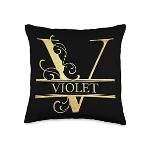 violet name gifts by vnz violet name throw pillow, 16x16, multicolor