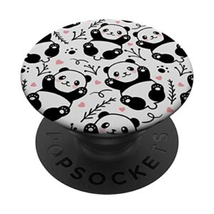 cute and fun panda design for panda bear panda monium popsockets swappable popgrip