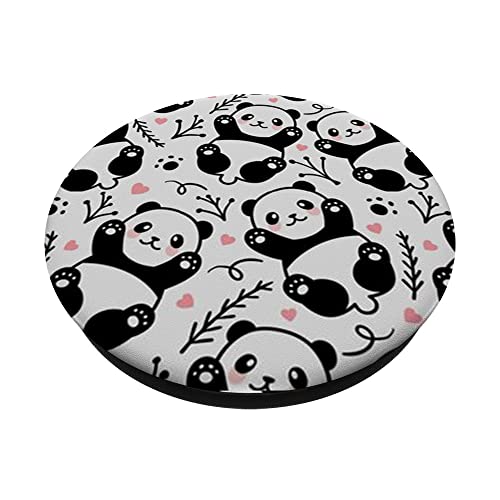 Cute and fun panda design for panda bear Panda monium PopSockets Swappable PopGrip