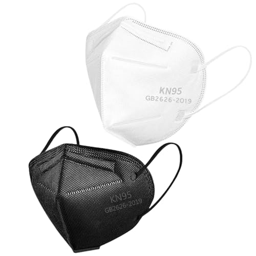 YUAKOU KN95 Face Masks, 50pcs Disposable Masks, Breathable Comfortable Individually Wrapped 5-Ply KN95 Mask White