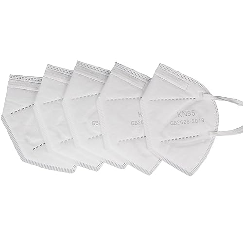 YUAKOU KN95 Face Masks, 50pcs Disposable Masks, Breathable Comfortable Individually Wrapped 5-Ply KN95 Mask White