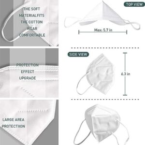 YUAKOU KN95 Face Masks, 50pcs Disposable Masks, Breathable Comfortable Individually Wrapped 5-Ply KN95 Mask White