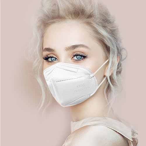 YUAKOU KN95 Face Masks, 50pcs Disposable Masks, Breathable Comfortable Individually Wrapped 5-Ply KN95 Mask White