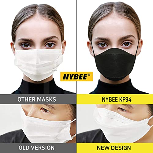 NYBEE (Pack of 20 Black) KF94 Face Masks Made in Korea, Disposable, kf94 black for adult, lightweight, 4layer, premium