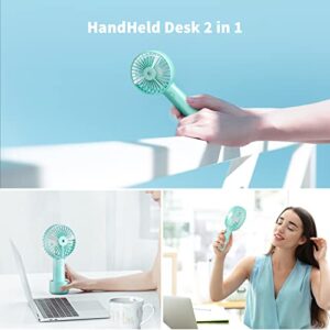 Otlonpe Misting Fan Portable, Desk Handheld Fan 3 Speeds Small Mister Rechargeable Fan with 2500mAh Battery, Water Spray Travel Personal Fan for Kids Women Men Home Office Outdoor (Green)