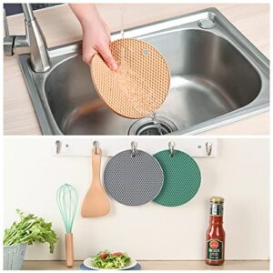 Nstezrne Trivets for Hot Dishes, Siicone Trivet Mat Hot Pads for Kitchen Tabletop, Round Silicone Pot Holders Mat, Trivets for Hot Pots and Pans, Trivets for Quartz Countertops Mat Set 4 Mixing Color