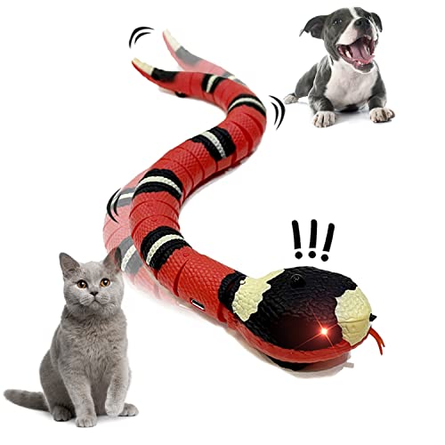 Pet2U Snake Cat Toy for Cats 1PC, Smart Sensing Snake Rechargeable, Automatically Sense Obstacles and Escape, Realistic S-Shaped Moving Electro-Sensing Cat Snake Toy, Great Interactive Toys for Cats