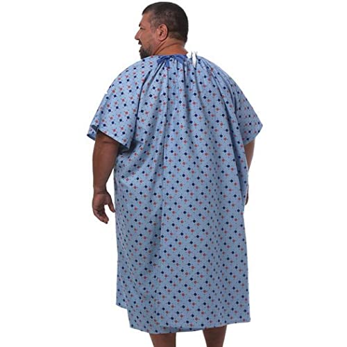 5XL Hospital Gown Oversized Hospital Gown Washable Patient Robe with Back Ties Reusable Big Size Hospital Gown - 3 Pack