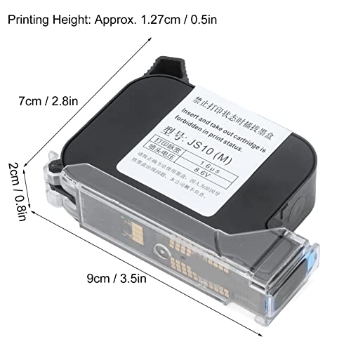 YOAS Inkjet Cartridge, Stable Viscosity Black Ink Cartridges Quick Drying JS10 (M) for Manual Printers