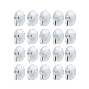 reheyre 20pcs clear suction cups, utility hooks with strong suction, punch free and easy installation, stuck it to the tile in bathroom, the mirror, the wall in living room transparent