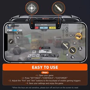 Mobile Triggers, BIGBIG WON Mobile Gaming Triggers for PUBG/Fortnite/Call of Duty Sensitive Shoot and L1R1 Aim Trigger Shooter Joystick Phone Gaming Triggers for iPhone & Android Phone Black
