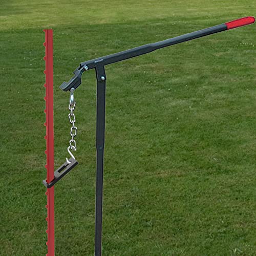 Lusheer Heavy-Duty Steel T-Post Puller Plate - 12 mm Quick Remove T-Posts from Ground Garden Tractor Bucket, Handyman Jack or S Hook, Use Different Gauges of Chain