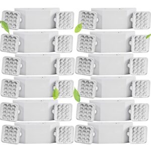 12 pack led emergency light fixture, commercial emergency lights with battery backup, square two head adjustable led emergency light for power failure business, emergency exit light ac 110v-277v