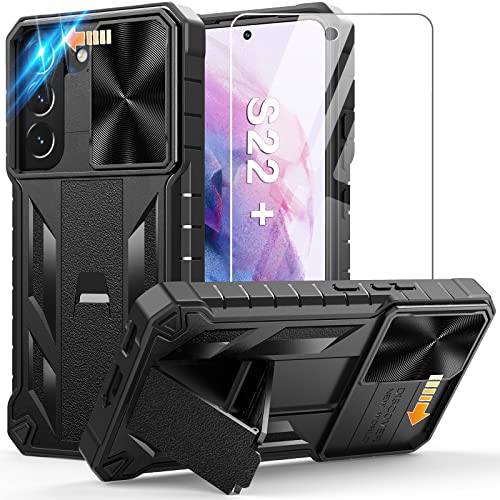 WTYOO for Samsung Galaxy S22-Plus Case: Military Grade Drop Proof Protective Rugged TPU Matte Shell | Shockproof Durable Protection Tough Cell Phone Cover with Built-in Kickstand