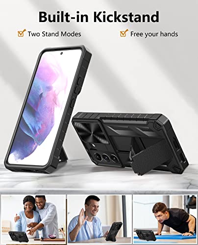 WTYOO for Samsung Galaxy S22-Plus Case: Military Grade Drop Proof Protective Rugged TPU Matte Shell | Shockproof Durable Protection Tough Cell Phone Cover with Built-in Kickstand