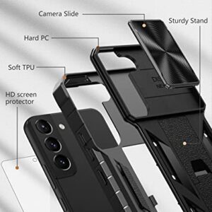 WTYOO for Samsung Galaxy S22-Plus Case: Military Grade Drop Proof Protective Rugged TPU Matte Shell | Shockproof Durable Protection Tough Cell Phone Cover with Built-in Kickstand