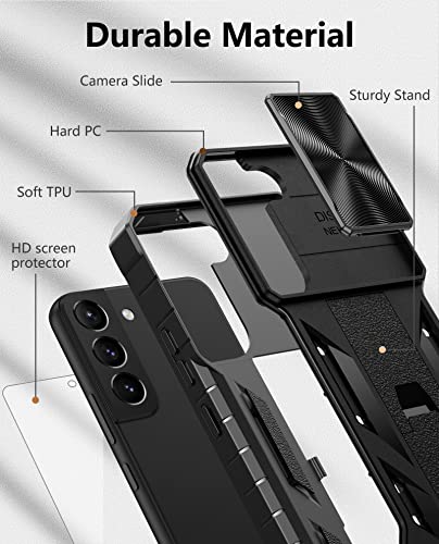 WTYOO for Samsung Galaxy S22-Plus Case: Military Grade Drop Proof Protective Rugged TPU Matte Shell | Shockproof Durable Protection Tough Cell Phone Cover with Built-in Kickstand