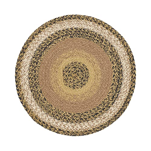 VHC Brands Kettle Grove Table Mat- Pot Holder- Woven Jute Trivet, 15" Round, Ombre