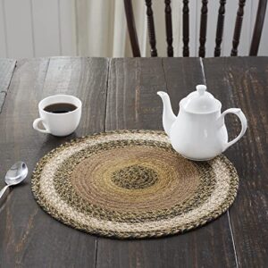 VHC Brands Kettle Grove Table Mat- Pot Holder- Woven Jute Trivet, 15" Round, Ombre