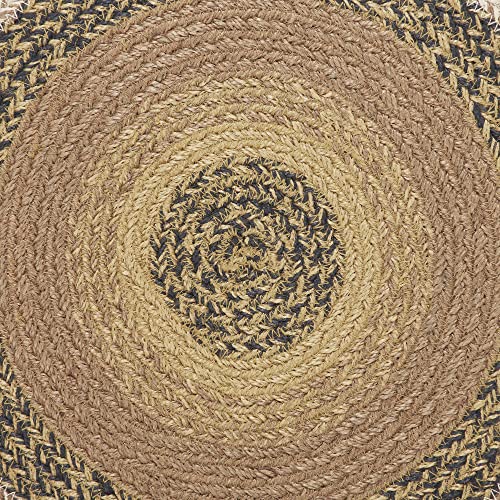 VHC Brands Kettle Grove Table Mat- Pot Holder- Woven Jute Trivet, 15" Round, Ombre