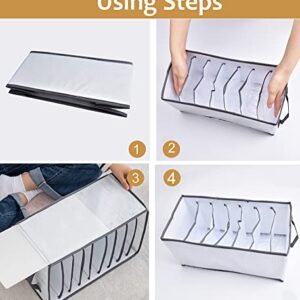 YUXES Dividers Drawer Organizer for Clothing Closet Shelf Wardrobe Clothes Organizer for Folded Clothes Jeans Pants Shirts Storage Bin Container for Bedroom Washable Collapsible