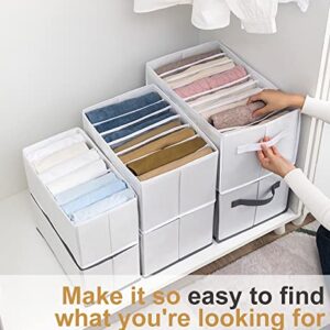 YUXES Dividers Drawer Organizer for Clothing Closet Shelf Wardrobe Clothes Organizer for Folded Clothes Jeans Pants Shirts Storage Bin Container for Bedroom Washable Collapsible