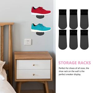 Yardwe Levitating Sneaker Holder 1 Set Floating Shoe Display Shelf Acrylic Wall Mounted Sneaker Racks Shoes Collection Stands Shoes Organizers for Home Showcase Black Shoe Floating Display