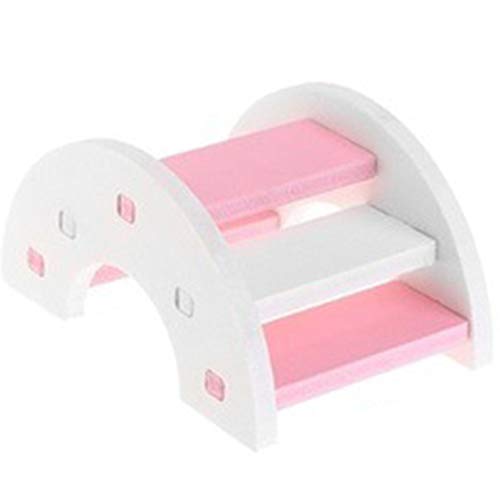 BESUFY Hamster Hedgehog Rainbow Arch Bridge Small Animal Play Ladder Climb Kit Pink