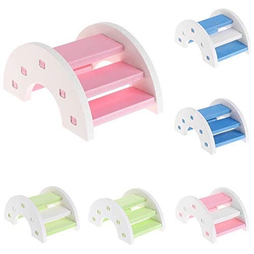 BESUFY Hamster Hedgehog Rainbow Arch Bridge Small Animal Play Ladder Climb Kit Pink