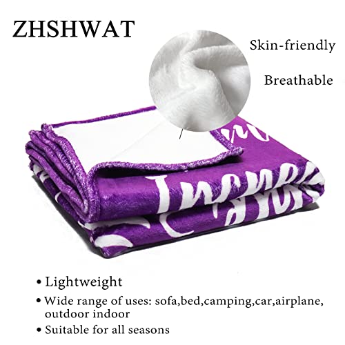 ZHSHWAT Get Well Soon Gifts for Women - You are Awesome Blankets, Sympathy Gifts for Women Men Friend Cancer, Purple Throw Blankets(50x60)