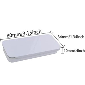 Tin Box ITROLLE 6PCS 80x34x10mm Rectangular Metal Tin Containers Empty Hinged Tins Containers Holders for Candies Jewelry Crafts Pills Survival Kit