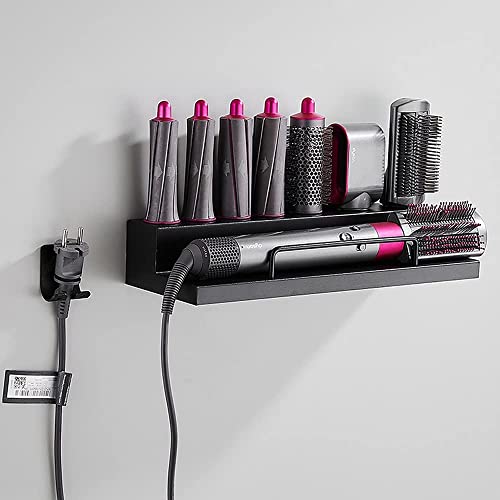 Storage Holder for Dyson Airwrap Curling Iron Accessories Wall Mounted Rack Bracket Stand with Adhesive for Curling Iron Wand Barrels Brushes Diffuser Nozzles for Home Bedroom Bathroom Hair Salon