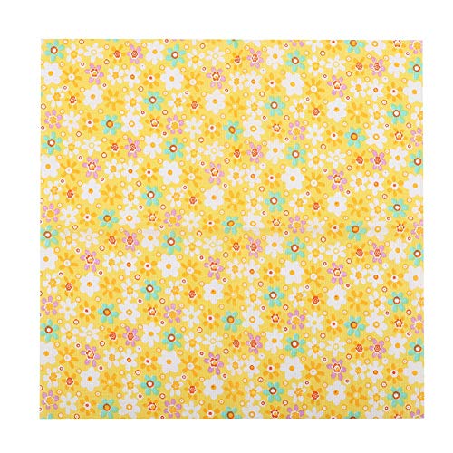 HURRISE Quilting Fabric, Precut Fabric Soft Fabric Sewing Assorted Fabric Squares for Crafting Home Decoration Quilting Sewing(25 * 25, 12)