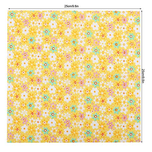 HURRISE Quilting Fabric, Precut Fabric Soft Fabric Sewing Assorted Fabric Squares for Crafting Home Decoration Quilting Sewing(25 * 25, 12)