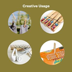 20PCS 3in Clothes Pins Wooden Clothespins for Multipurpose Everyday Laundry, Restaurant Menu, Towels, Craft, Photos, Grape Clip, Greenhouse Clip, Gardening Clip