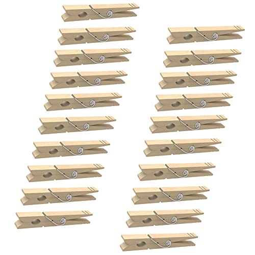 20PCS 3in Clothes Pins Wooden Clothespins for Multipurpose Everyday Laundry, Restaurant Menu, Towels, Craft, Photos, Grape Clip, Greenhouse Clip, Gardening Clip