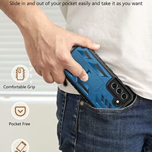 SOiOS for Samsung Galaxy S22 Protective Case: Military Grade Drop Proof Protection Mobile Phone Cover with Kickstand | Rugged Shockproof TPU Matte Textured Sturdy Phone Bumper (Blue)