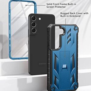 SOiOS for Samsung Galaxy S22 Protective Case: Military Grade Drop Proof Protection Mobile Phone Cover with Kickstand | Rugged Shockproof TPU Matte Textured Sturdy Phone Bumper (Blue)