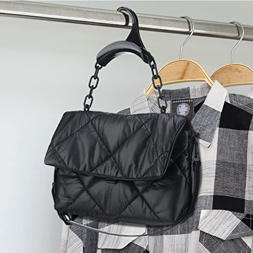 Yalikop Purse Hanger Hook Acrylic Bag Hanger Handbag Tote Bag Rack Holder Closet Organizer Storage for Backpacks Satchels Purses Handbags Tote Holder(Black,6 Pieces)