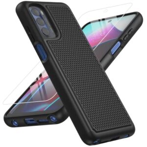 bniut for motorola moto g-stylus 2022 case: dual layer protective heavy duty cell phone cover shockproof rugged with non slip textured back - military protection bumper tough (black matte)