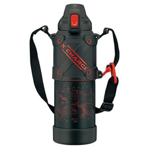 zojirushi sd-ha10-br water bottle, direct drinking, sports type, stainless steel, cool bottle, seamless, 3.2 gal (1.0 l), red black