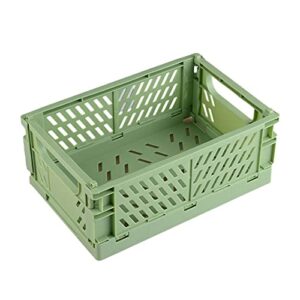 storage basket collapsible large capacity plastic foldable home crate box for daily used valentine's day/mother's day/wedding/anniversary/party/graduation/christmas/birthday gifts - green l